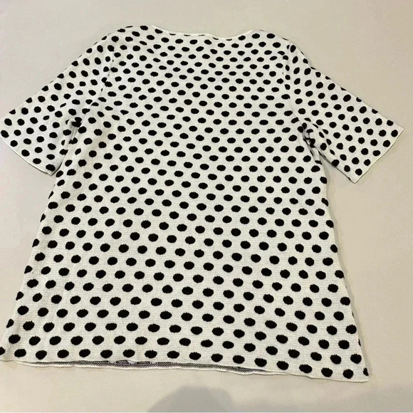 Moth White with Black Dots Sweater with Front Flap Pockets Size Medium - Picture 2 of 5